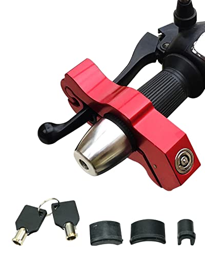 Lock Motorcycle, Heavy Duty Anti Theft Adjustable Bike Handlebar Lock with 2 Keys Protect Your Motorcycle Street ATV Red - color: Red