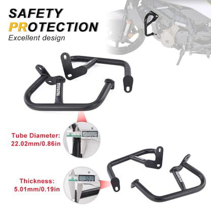 Engine Guard Crash Bar Fit for Vitpilen/Svartpilen 401 2024-2025 | Steel Motorcycle Frame Protector Bumper, Black Powder Coated Finish, Bolt-On Installation Kit Included