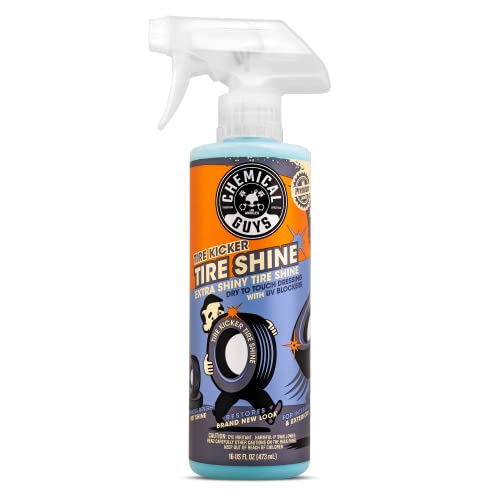 Chemical Guys Tire Kicker Sprayable Extra Glossy Tire Shine Spray, Dry-to-Touch Dressing - Restores Wet Look to Rubber, Vinyl, and Plastic, Safe for Cars, Trucks, Motorcycles, RVs, and More - 16 oz - size: 16 Fl Oz (Pack of 1), style: Only