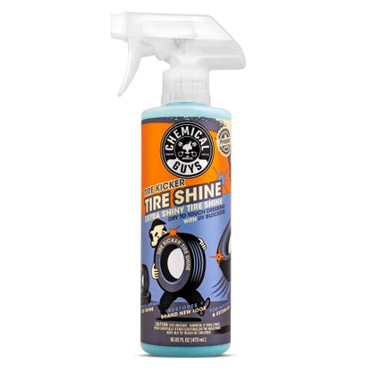 Chemical Guys Tire Kicker Sprayable Extra Glossy Tire Shine Spray, Dry-to-Touch Dressing - Restores Wet Look to Rubber, Vinyl, and Plastic, Safe for Cars, Trucks, Motorcycles, RVs, and More - 16 oz - size: 16 Fl Oz (Pack of 1), style: Only