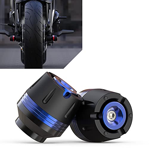 CNC Front Fork Frame Sliders Wheel Crash Protector Anti Crash Falling Protection Universal for Motorcycles Motorbikes Moped Scooters (Blue)