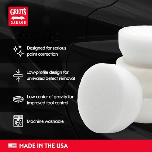 Griot's Garage BOSS 1" Fast Correcting Foam Pads for Car Polishing and Detailing, Buffing Pads for Moderate to Severe Scratch Removal, Set of 6 - size: 1 Inch Pads (Set of 6)