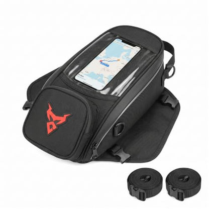 MOTOCENTRIC Magnetic Motorcycle Tank Bag, 1200D Splash-Resistant Fuel Tank Bag with Touchscreen Phone Pocket, Universal Bikers Shoulder & Handheld Storage Bag for Metal and Plastic Tanks (Green) - color: Green