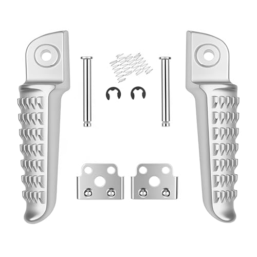 Motorcycle Foot Pegs Rear Footrest Footpegs Fits for Kawasaki ZX636 ZX-6R 9R 10-R ZZR1400 ZX-14 ZX10R - color: Chrome#Rear
