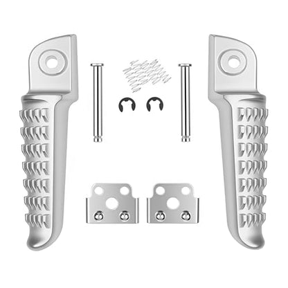 Motorcycle Foot Pegs Rear Footrest Footpegs Fits for Kawasaki ZX636 ZX-6R 9R 10-R ZZR1400 ZX-14 ZX10R - color: Chrome#Rear