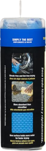 CleanTools The Absorber® Small 17-Inch x 13-Inch, Textured Surface - Synthetic Premium Drying Chamois Cloth for Cars & Bikes - Super Absorbent, Scratch-Free & Machine-Washable (Blue) - color: Blue