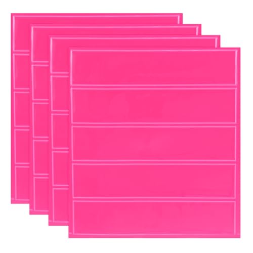 Generic Reflective Stickers, Waterproof Adhesive Night Warning Sticker 4.5" x 1" High Visibility Safety Reflector Tape Strips for Backpacks Bikes Helmets (Pink, Pack of 4)