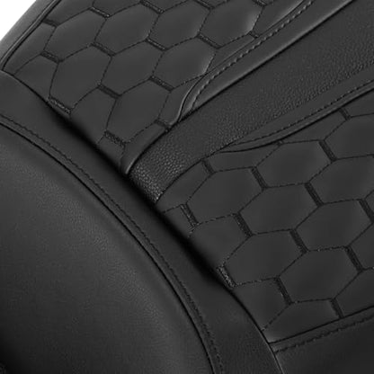 C.C. RIDER Driver& Passenger Seat Mammock Seat Extended Reach Seat Fit For Harley Touring 2009-2023 Road Glide Street Glide Road King Electra Glide CVO Models 2009-2022 - color: 37# Black