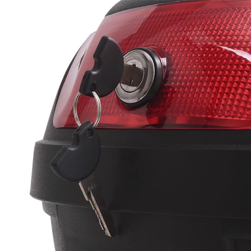 Japard Motorcycle Top Case 28L Rear Box Daily Tail Box Trunk Lockable Storage Carrier Waterproof Universal Mounting for Helmet Luggage (28L)