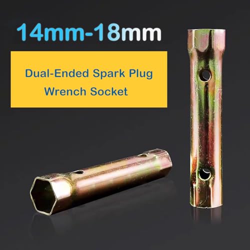 14-18mm Motorcycle Ignition Spark Plug Spanner Spark Plugs Socket 13/16" & 45/64'' Double Ended Wrench for Yamaha Kawasaki - size: 14-18mm