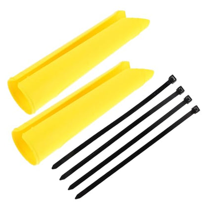GLEAVI Motorcycle Front Fork Boot Set, Yellow Plastic Shock Absorber Protector Covers for Off-Road Dirt Bikes, Front Lower Fork Tube Guards for Racing and Trail Riding