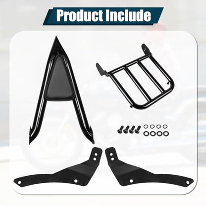Detachable Passenger Backrest Sissy Bar with Luggage Rack Compatible with for 1998-2018 Yamaha Vstar 400 650 Dragstar 400 650 Classic Rear Sissy Bar Backrest - size: 1998-2018 Classic
