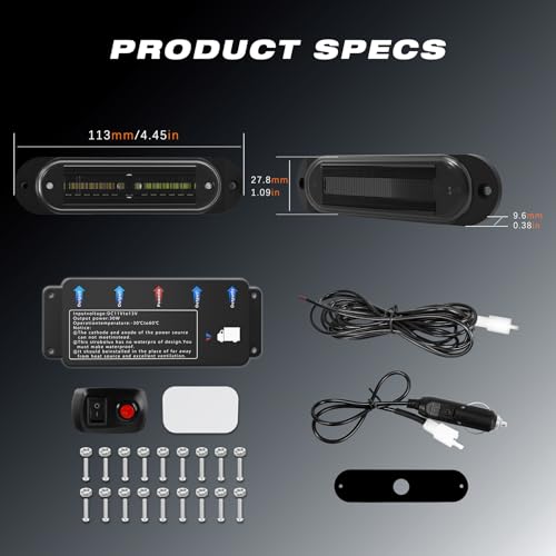 LED Amber White Strobe Light For Trucks,8Pcs Emergency Grill Surface Mount Flashing Lights With Controller For Construction Firefighter Vehicles Car - color: Amber White