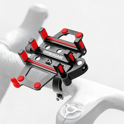 Bike Phone Mount, Heavy Duty Motorcycle Phone Holder, Anti-Shake 360°Rotation Bicycle Handlebar Cradle Compatible with iPhone 17 16 15 Pro Max, Samsung, 4.7"-7" Smartphones, MTB, E-Bike