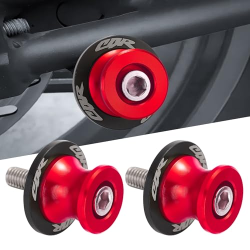 2Pcs Motorcycle Swing Arm Spools for Honda CBR150 CBR100F CBR1000RR CBR1100XX CBR125 CBR250 CBR400RR CBR400F CBR450SR CBR600RR CBR900RR CBR954RR Aluminum (Red) - color: Red