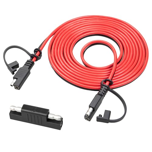 Oyviny 10FT SAE Extension Cable 12AWG, SAE Quick Disconnect Solar Panel Extension Cable with Polarity Reversing Adapter for Automotive RV Truck Battery Charger, 12V - size: 10 Feet