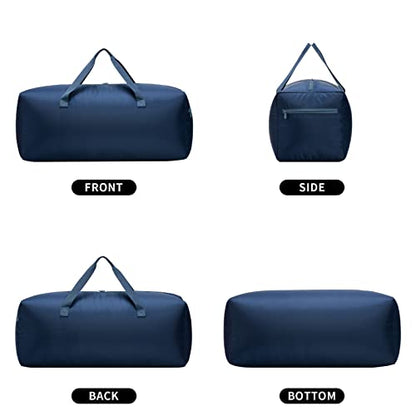 Foldable Duffel Bag 30" / 75L Lightweight with Water Rresistant for Travel-Navy Blue - color: Navy-75L