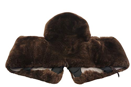 Full Genuine Merino Sheepskin Western Saddle Seat Saver with Extra Long Flap - color: brown