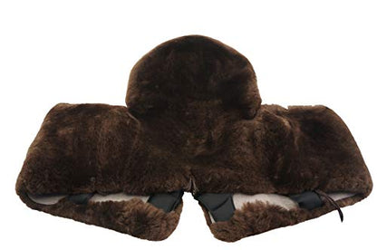 Full Genuine Merino Sheepskin Western Saddle Seat Saver with Extra Long Flap - color: brown