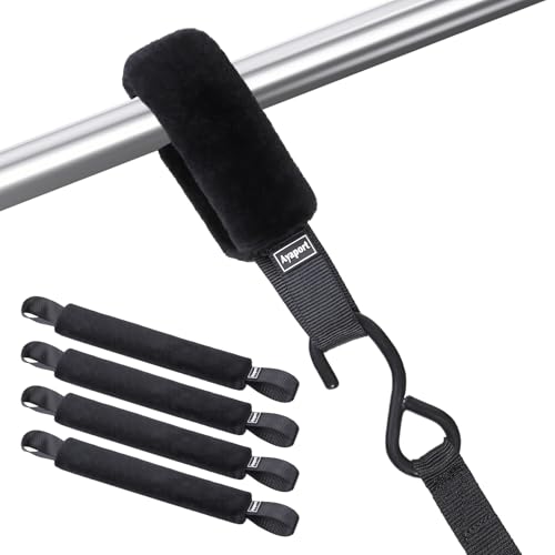 Ayaport Soft Tie Cover Set Include 4 pcs Synthetic Sheepskin Plush Covers and 4 pcs Soft Loop Tie Down Straps for Protecting Motorcycle, Dirt Bike, ATV, UTV etc. 1"x15" - size: 1"x15"