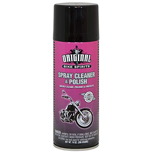 Original Bike Spirits Spray Cleaner and Polish - 14 Ounce - 1039615 - The Ultimate Motorcycle Cleaner in a Can to Make Any Vehicle Shine, Cleans, Polishes and Protects