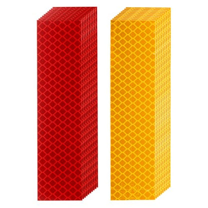 HARFINGTON Reflective Tape High Visibility Adhesive Stickers Outdoor Waterproof for Trailer Bike Car Motorcycle Helmet Mailbox - color: Gold Red