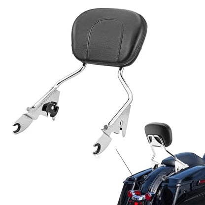 Dasen Detachable Sissy Bar Compatible with Harley Touring, Passenger Backrest Quick-Release Fit Touring Road Glide Street Glide Electra Glide Road King 2009-2025 Chrome