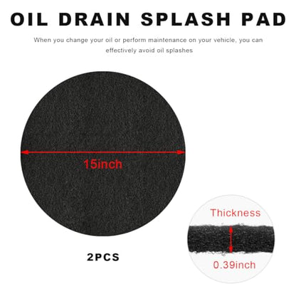 2 PCS Oil Drain Splash Pad, 15" Round Oil Change Mat Heat-Resistant No Splatter Pad, Anti Splash Drip Collector Pan for Car Changing Oil & Transmission Drain Pan, Car Accessories - color: 15 Inch