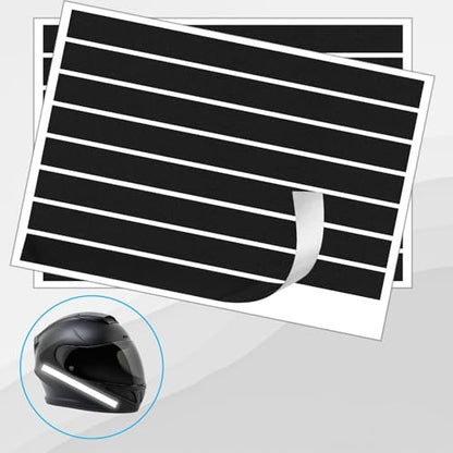 16PCS Black Reflective Tape, Motorcycle Helmet Decals Reflective Stickers for Helmet Motorcycle Helmets Stickers Night Visibility Safety Decal for Motorcycles Scooters Bike Helmets Stroller