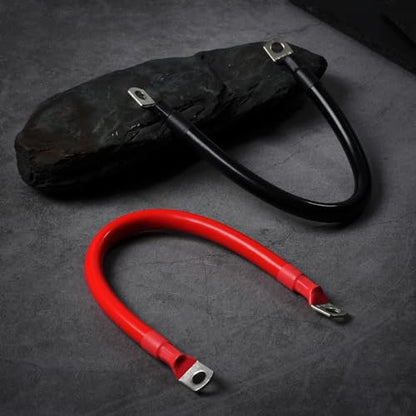 2 AWG Battery Cable 2 Pcs, 5.9 Inch Battery Cables with M10 Ring Terminals, Marine Batterys Cables Pure Copper, Batterys Ground Cable for Motorcycle, Car, Truck, Rv, Boat - size: M10/5.9INCH/2AWG