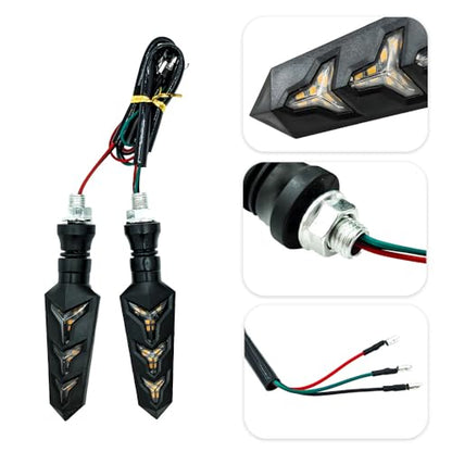 4PCS Motorcycle Turn Signal Lights, Y-Shaped Water Light Design, Good Stability, Can Maintain Normal Lighting In All Weather Conditions