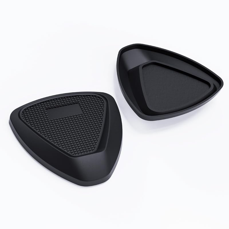 Universal Motorcycle Kickstand Pad Plate- Heavy Duty Anti-Sinking Kickstand Support Plate for Soft Ground, Grass, Hot Pavement - Outdoor Parking Essential Safety Accessory - Black (2)