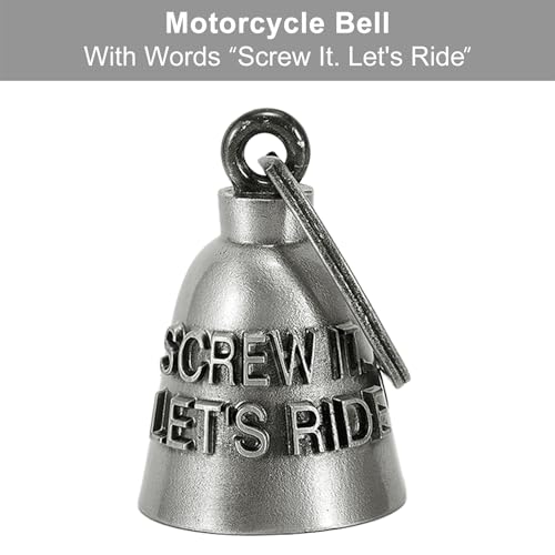 Dream Apparel Motorcycle Bell Guardian Angel Drive Away Gremlin, Biker Bell for Men Women Rider Riding, Good Luck Gift - style: Screw It. Let's Ride