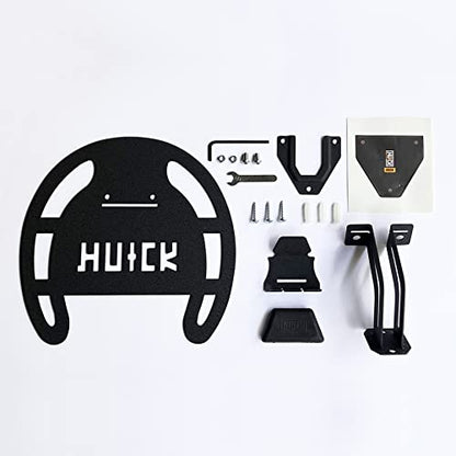HUCK 2 Pack Helmet Wall Mount Holder Rack for Motorcycle Helmets, Coats (Basic, Black)
