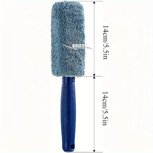 Car Wheel Cleaning Brush, Handle Motorcycle Washing Cleaning Tools, Soft Reusable Clean Tool for Cars Wash Shop (Blue)