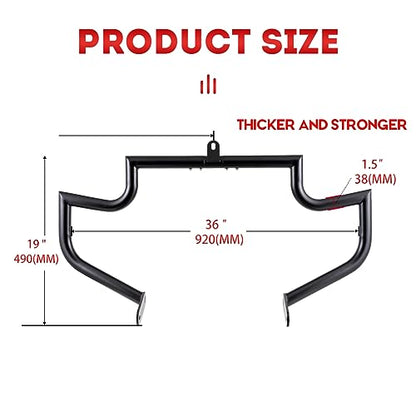 1.5" Fat Crash Bar Engine Guard Highway Bar for Kawasaki Vulcan 900 VN900 Custom Classic 2006-2023 (Matte Black) - color: Matte Black
