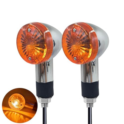 2pcs Motorcycle Turn Signals Front Rear Turn Signal Blinker Light Compatible with Yamaha Motorcycle Bike Cruiser Bobber Chopper Shadow Honda Harley Suzuki - color: Amber
