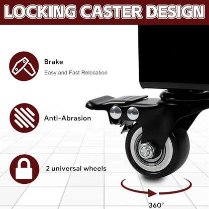 Rolling Wheel Detailing Stand, Portable Wheel Cleaning Stand, Tire Cleaning and Polishing Roller with 3-Way Rotating Rollers, for Wheel Cleaning, Polishing Rims, Dressing Tires