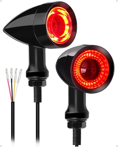 Motorcycle Bullet 48 LEDs Rear Turn Signal Light SMD Blinker Indicator Fit for Honda Yamaha Suzuki Kawasaki Harley (Black, Rear Turn Light) - color: Black（Rear Light）