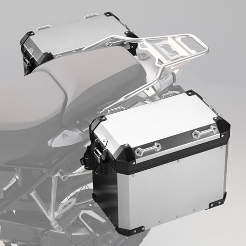 XMT-MOTO 48L Saddlebags Panniers Side Case Luggage Bag Fit For BMW R1200GS R1250GS Sliver