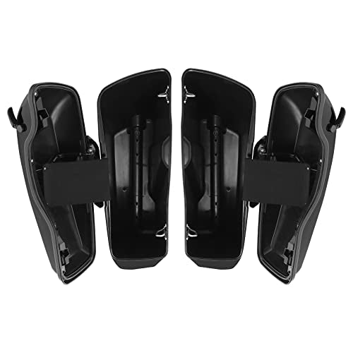 XFMT Motorcycle Saddlebags 4" Stretched Hard Saddle Bags Extended Saddlebags W/Black Latches For Harley Touring CVO Road King Street Glide Road Glide Electra Glide 2014-2024, Vivid Black - color: 4" Stretched-Vivid Black W/ Black Latches