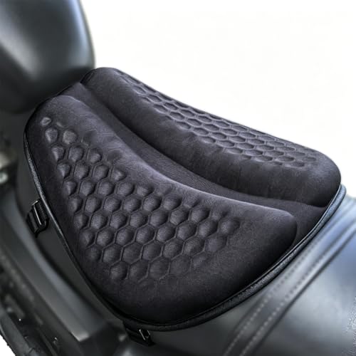 Motorcycle Seat Cushion for Indian Chieftain 2014–2026,Large 3D-Honeycomb Structure Shake Rider Cushion TPE Shock Absorption and Breathable for Long Rides