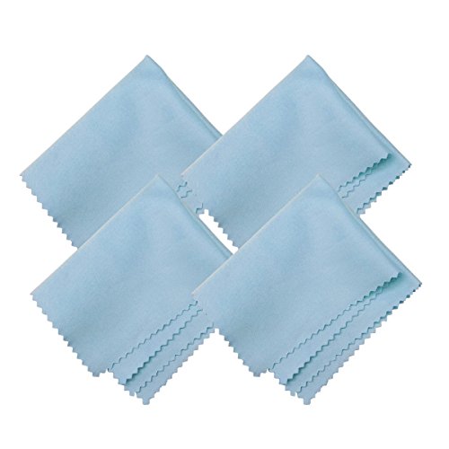 Microfiber Screen Cleaning Cloths, HTTX 4-Pack 6 x 7 inches for Cell Phones, Tablets, LCD TV, Laptop, Camera Lenses, Surface Tablet, Monitor, Car GPS Screens, Spectacles, Glasses, Watches [Blue] - color: Blue