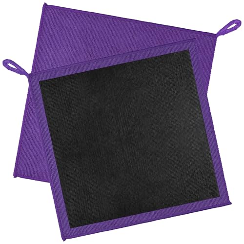 2PCS Clay Towel Auto Detailing, Clay Bar Towel Cloth Auto Detailing for Car (12 x 12 in) (Purple) - color: Purple