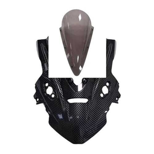 Motorcycle Windshield for 675SR CF675SR CF 675SR-R Motorcycle Double Bubble Windscreen Screen Windshield Wind Deflectors Accessories - color: Glossy Carbon Smoke