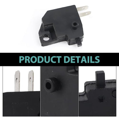 Motorcycle Left & Right Front Brake Light Stop Switch, 2-pin Left and Right Disc Brake Switch, Universal for Motorcycle and Off-Road Vehicles (Black)
