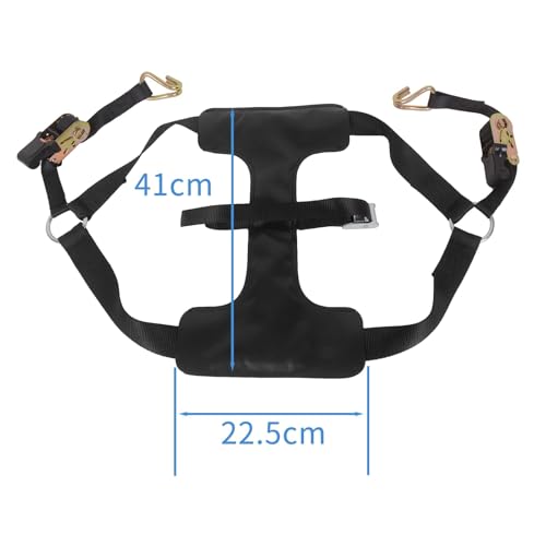 MOTO4U Motorcycle Tire Sling Ratcheting Tie Down, Heavy Duty Black Strap with Ratchets, Non-Slip Rubber Design for Motorcycle Rear Tires