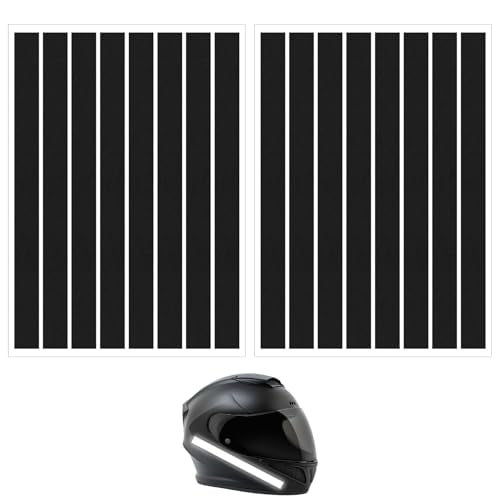 16PCS Black Reflective Tape, Motorcycle Helmet Decals Reflective Stickers for Helmet Motorcycle Helmets Stickers Night Visibility Safety Decal for Motorcycles Scooters Bike Helmets Stroller