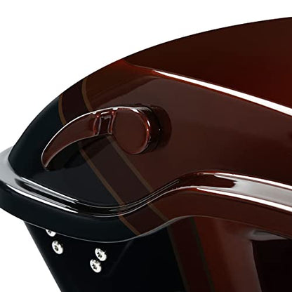 HR3 Auburn Sunglo & Black Hole With Rich Bourbon Hard Saddlebags Compatible with 2019 CVO Limited FLHTKSE (Replace for OEM) Fit for 2014-2023 Harley Touring Models - color: Auburn Sunglo & Black Hole With Rich Bourbon