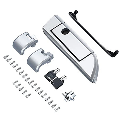 Moto Onfire Barracuda Silver Tour Trunk Luggage Latches Hinges Fit for AB Harley Touring Razor Chopped King Tour Trunk Luggage - color: Barracuda Silver